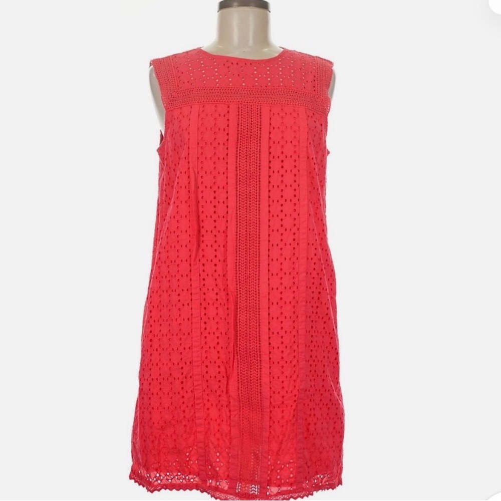 GAP Coral Eyelet Sleeveless Dress
